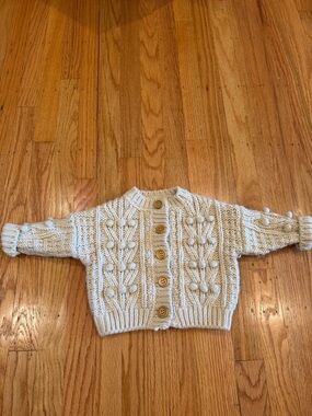 Rylee & Cru Cream Chunky Cable Knit Button Cardigan